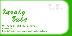 karoly bula business card