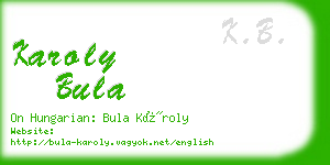 karoly bula business card